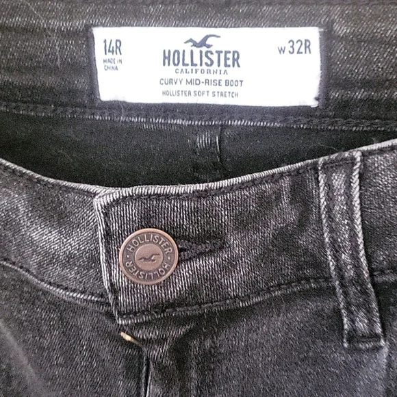 Hollister Dark Gray Denim Jeans in 14R - Picture 8 of 8
